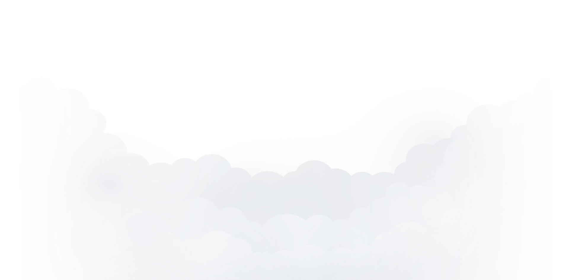 Light blue and white cartoon clouds over a green background.