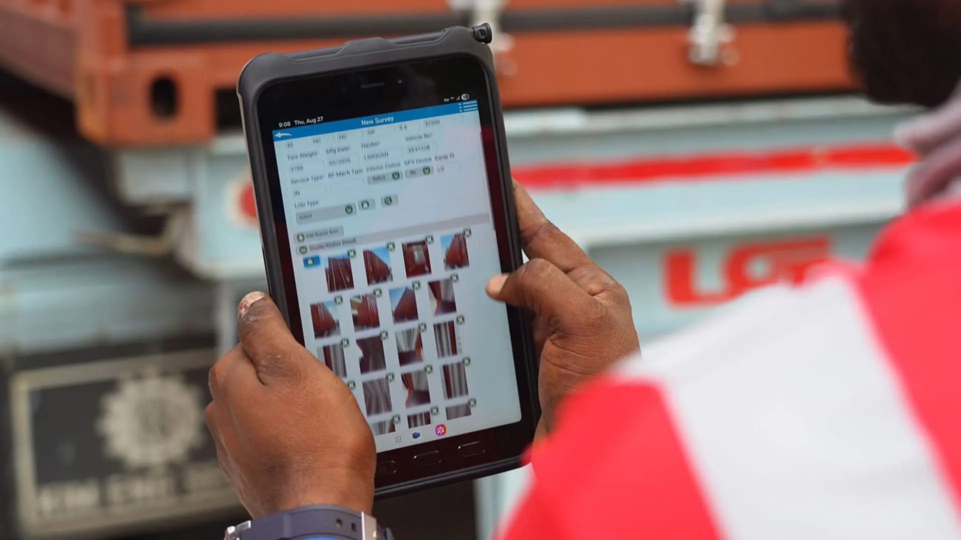 Man using digital device