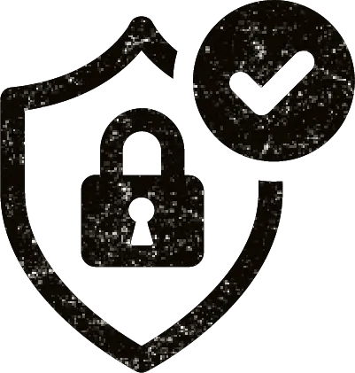 Shield with a padlock and a checkmark, symbolizing security, protection, and verified safety.