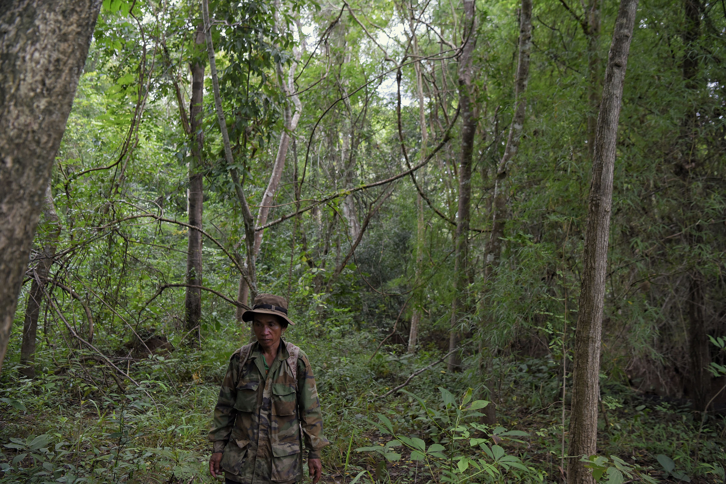 Mr Sok Lolo, a Cambodian ranger, on a snare patrol in Cambodia’s Phnom Tnout Wildlife Sanctuary. ST PHOTO: MARK CHEONG