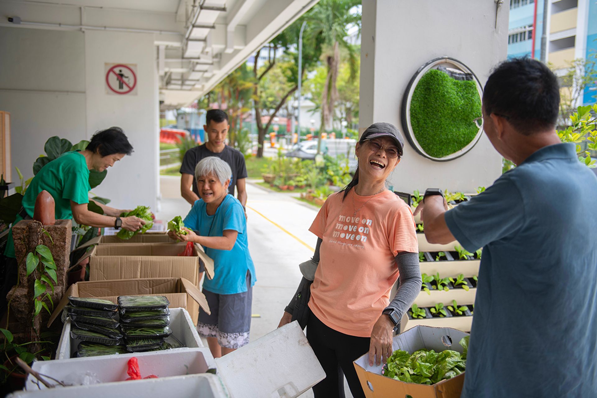 All residents are welcome to share in the haul when Green Hub organises one of its regular food rescues of unsold vegetables from Pasir Panjang Wholesale Centre.