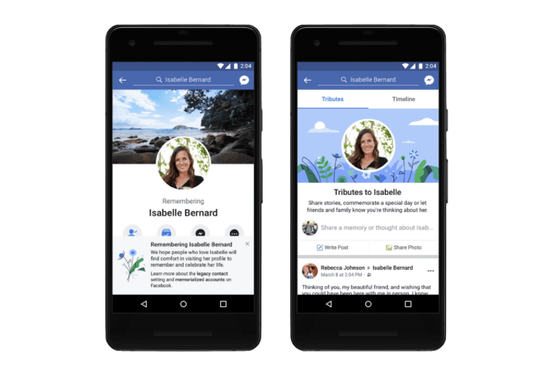 Facebook offers the option to memorialise an account of someone who has died, adding a 