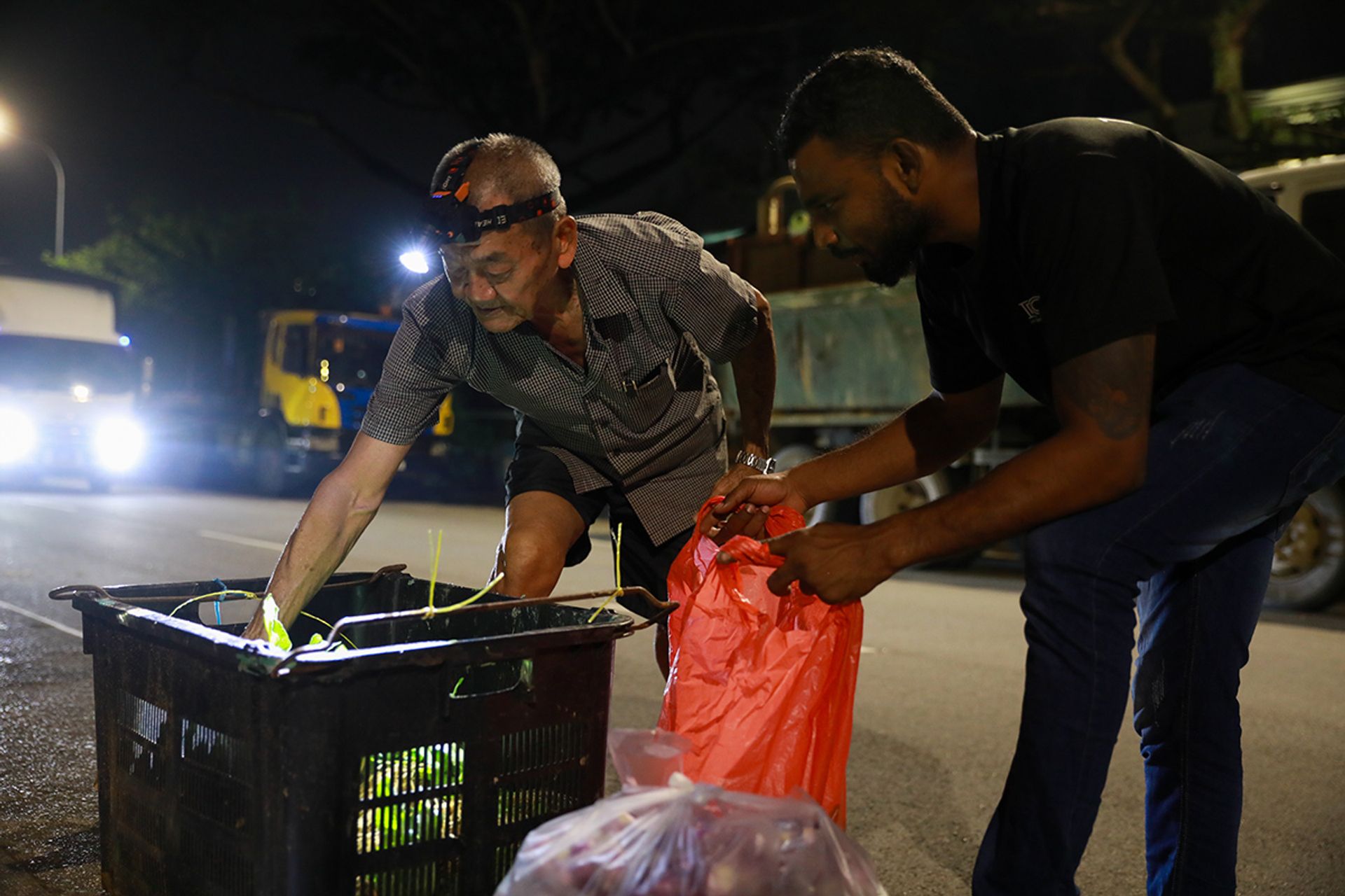 Wet market vegetable stall owners buying supplies on May 5.