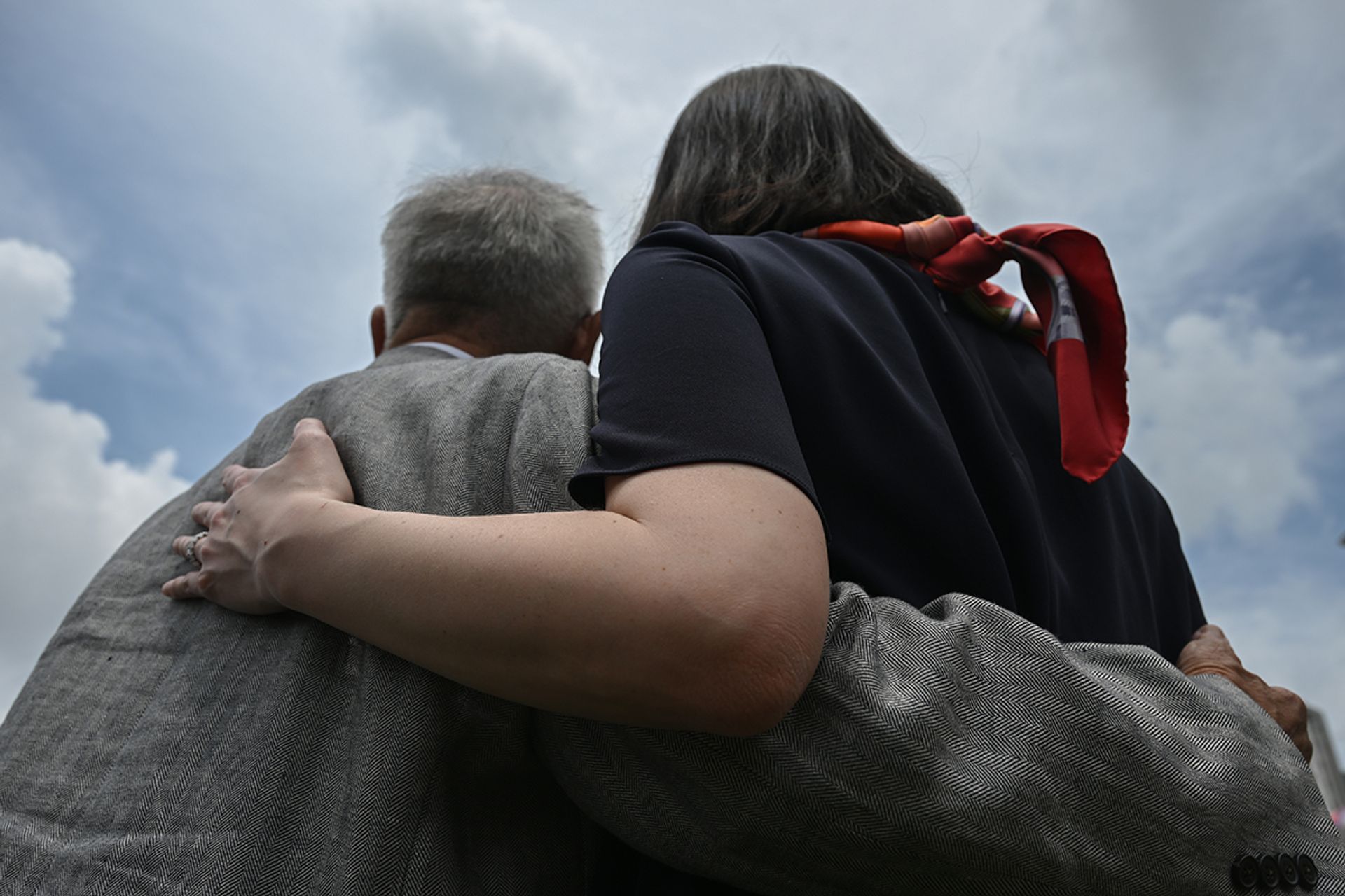 Mr Ng and his fiancee Sybil Lau posing for pictures at the Nomination Centre at the People’s Association headquarters in Jalan Besar on Aug 22, 2023.  ST PHOTO: SHINTARO TAY