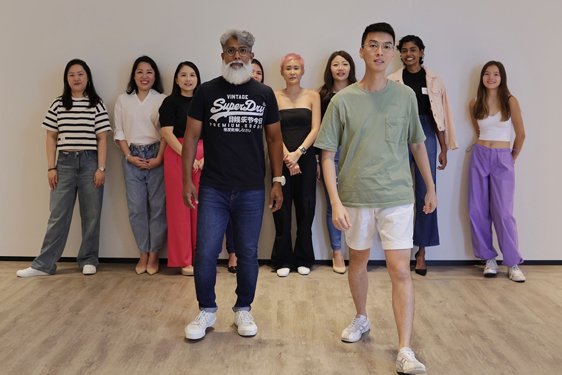 Mr Arun Rosiah, 59, and Mr Tay Zhi Zhong, 33, practised their moves. Mr Arun survived colorectal cancer and Mr Tay had nose cancer in his early 20s.
