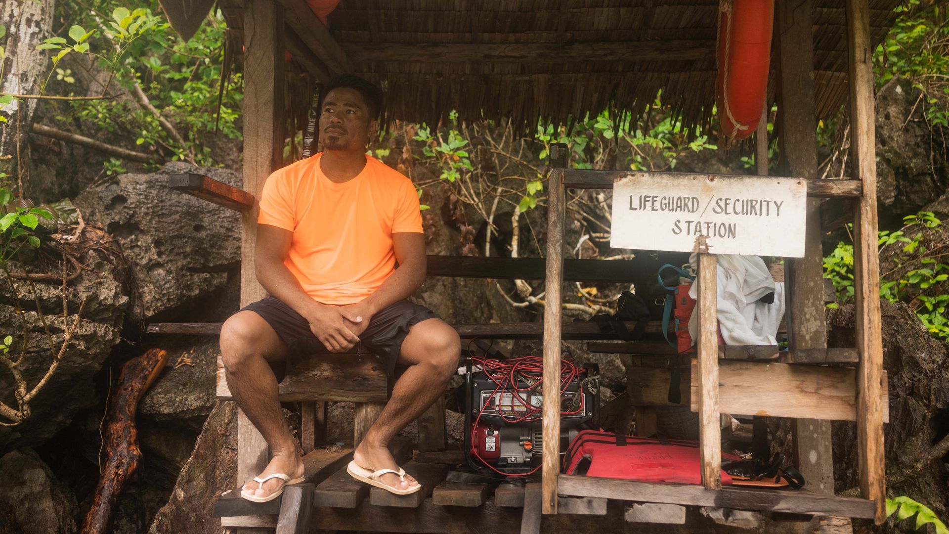 Being a lifeguard in Kayangan Lake is a lifetime’s duty for Mr Marco Aguilar. PHOTO: VINA SALAZAR