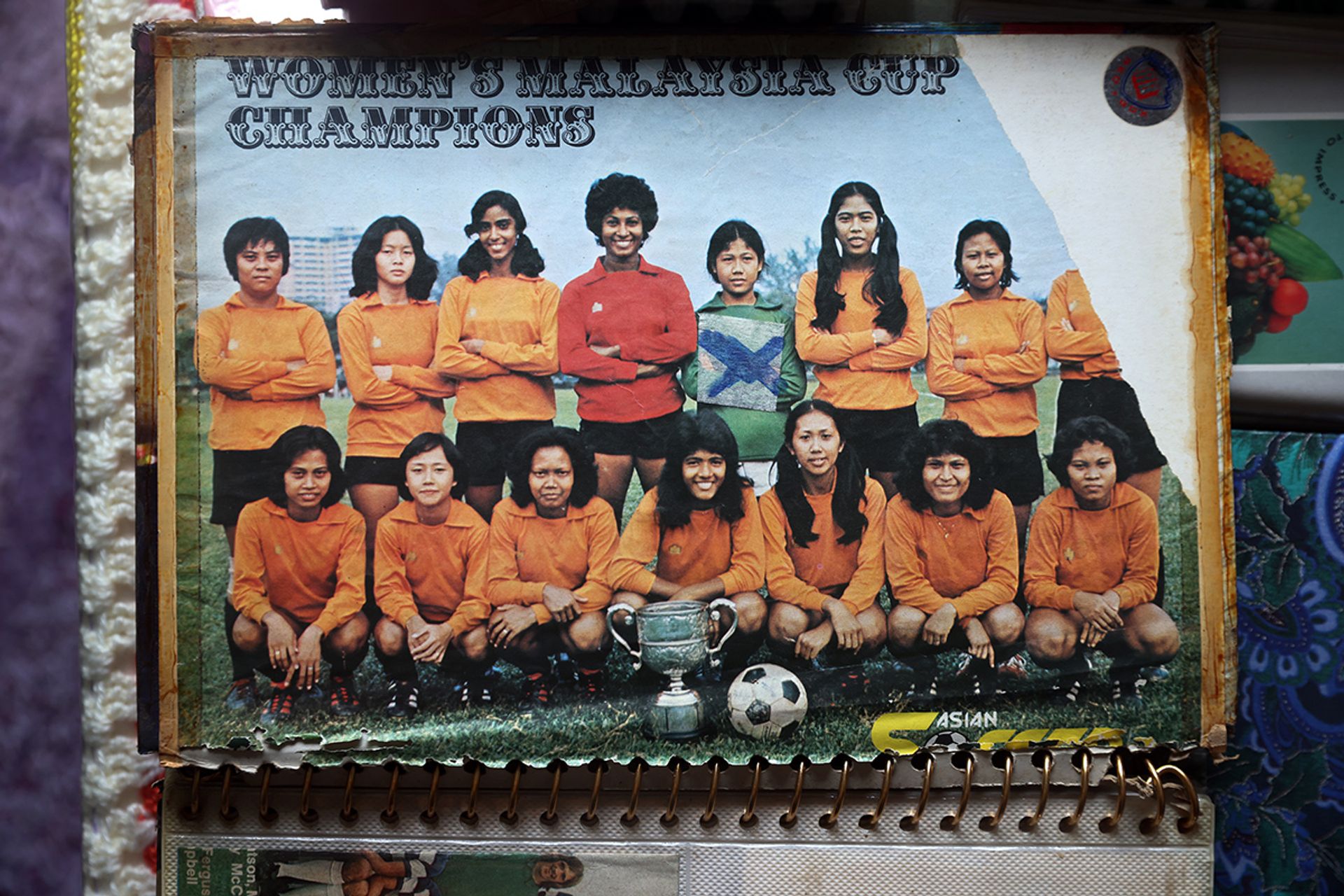 A photo of the Singapore’s Malaysia Cup-winning women’s team in 1978. Madam Maimun Wahab is in the front row, second from right. She made her national debut in 1975 and played as a left back.