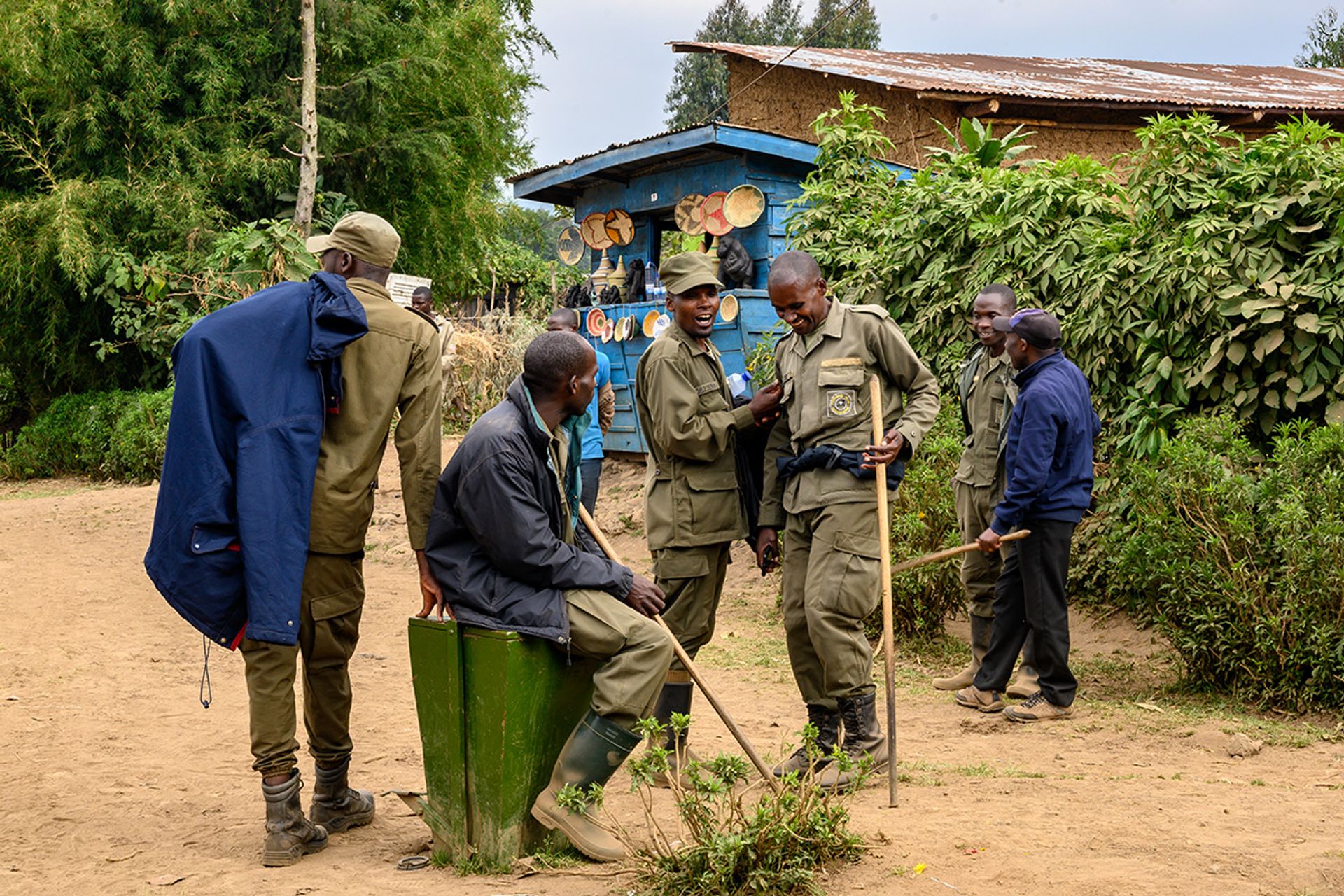 Most porters in the Porters’ Club Cooperative are former poachers. They play a vital role in hikes up the volcanoes – which can last for almost nine hours – helping tourists carry their belongings and supplies.