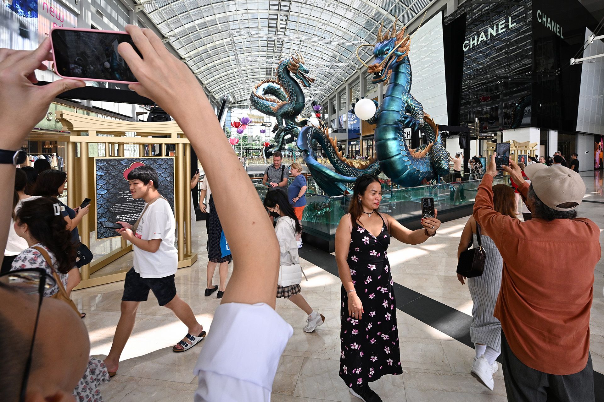 The Insta-worthy installation has visitors whipping out their phones to slay their dragon shots. ST PHOTO: LIM YAOHUI