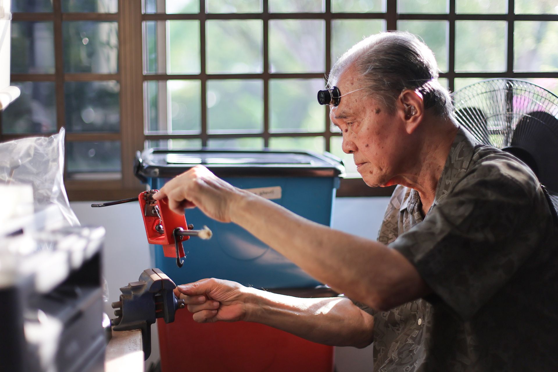 A Webster spring winder is the most expensive hand tool that Mr Mun owns. He paid $200 for it in the early 1980s.