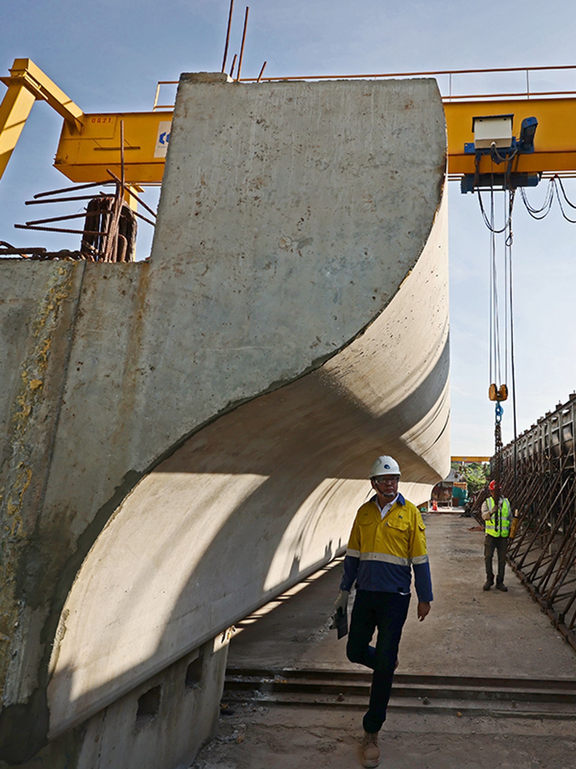 JTC principal project manager Wilkie Teh at the Coninco precast yard on Feb 6.