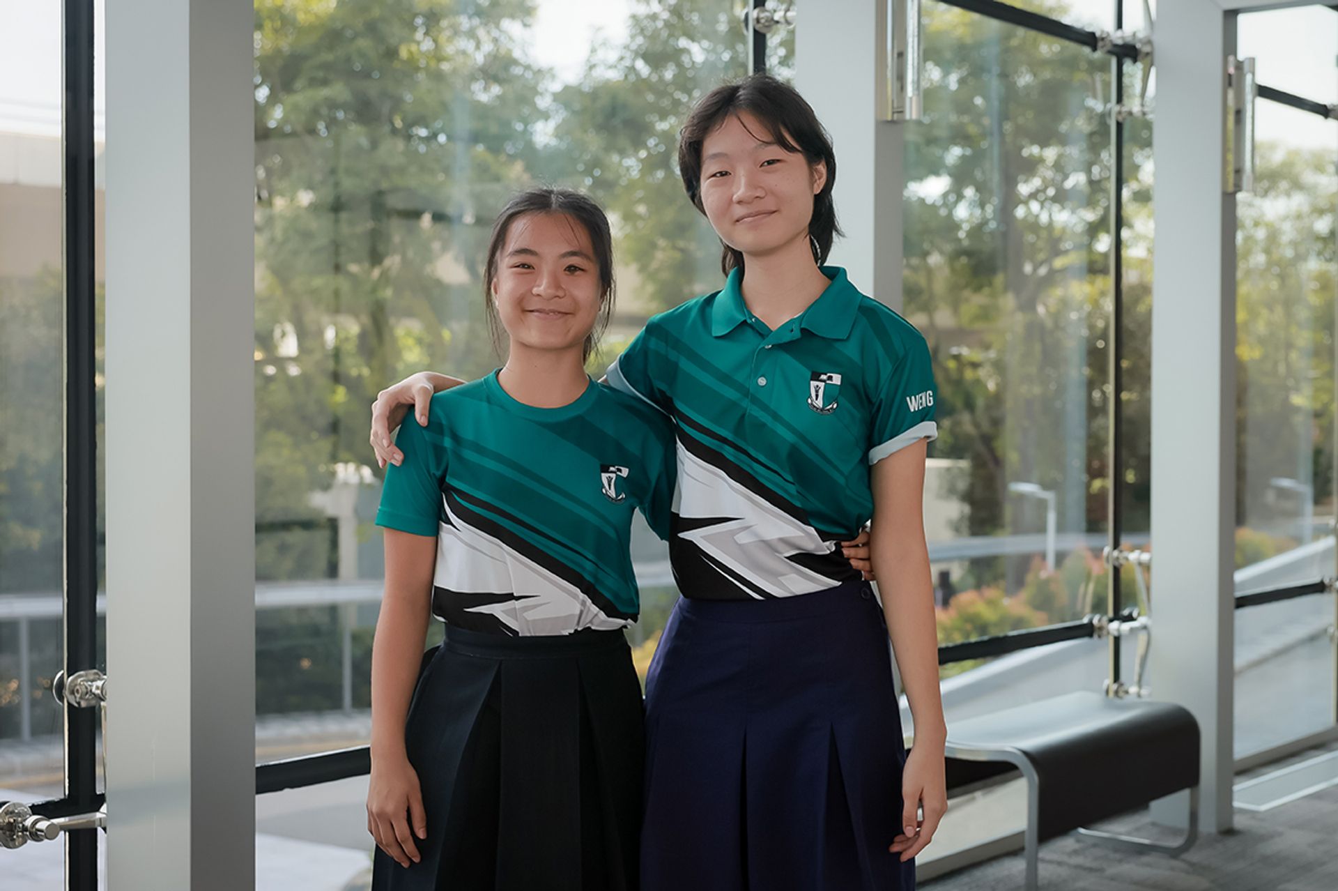 Winners of the secondary school category: Raffles Girls’ School students Chloe Ming Lee (left), 16, Weng Lang, 16, and Nikki Tan Jiaru (not in picture), 15.