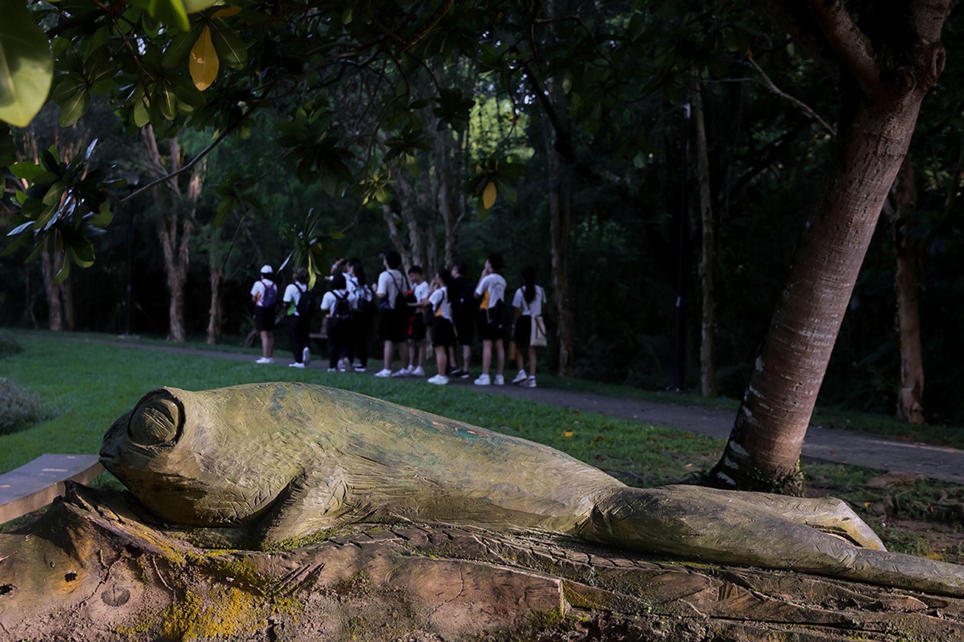 Students taking part in the biodiversity race in Pasir Ris Park.
