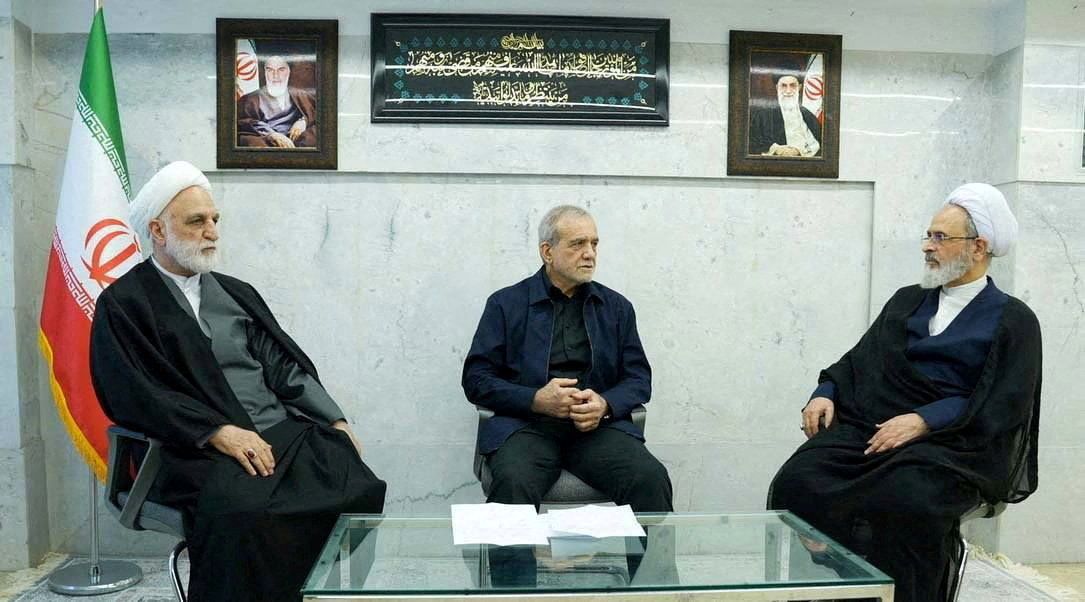 The interim leadership council, comprising President Masoud Pezeshkian, Chief Justice Gholam-Hossein Mohseni-Eje’i and Guardian Council member Alireza Arafi, meeting in an unknown location on March 1, amid the conflict with the US and Israel.