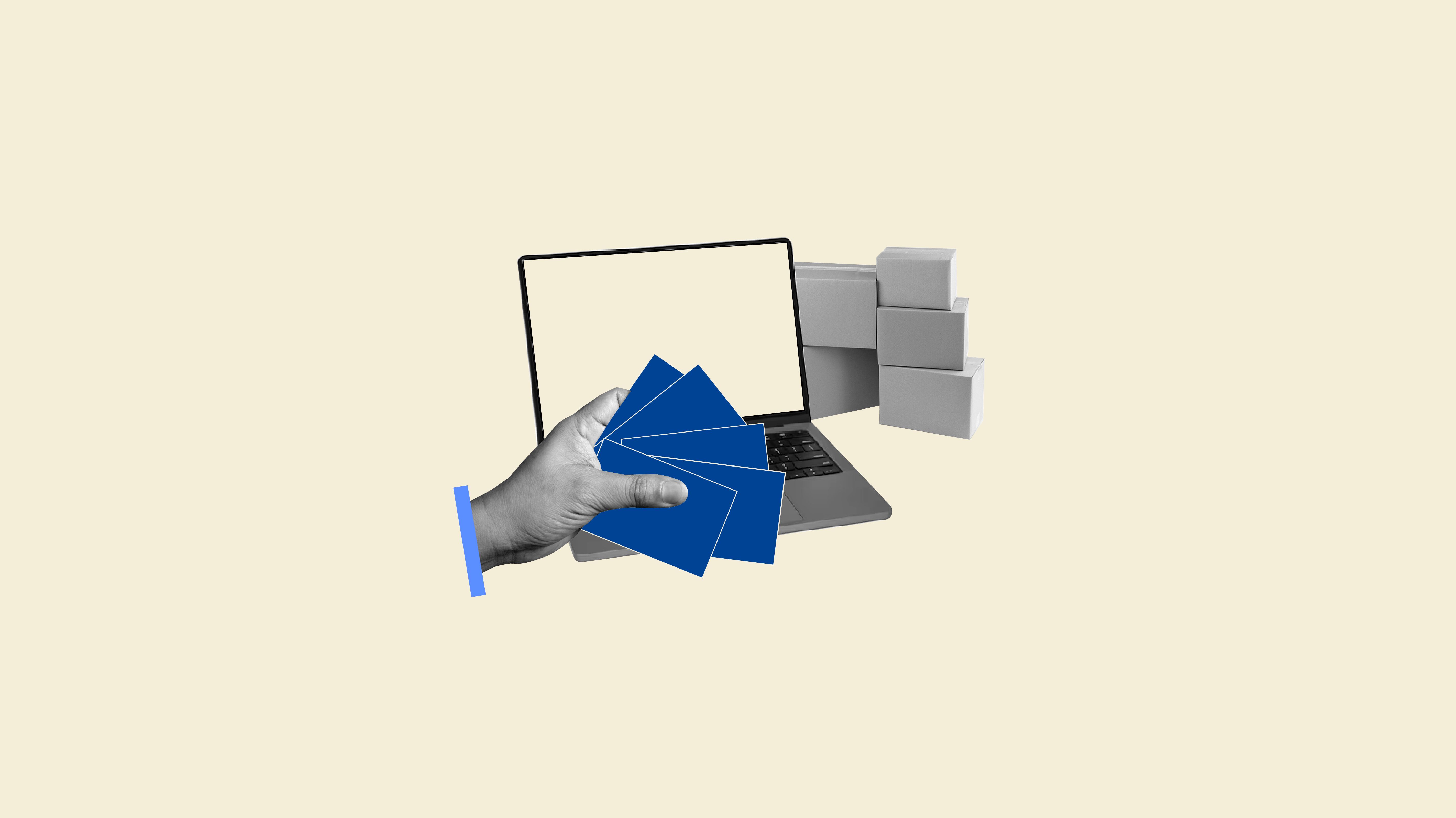 A photo of credit cards being used to purchase items online via a laptop screen.