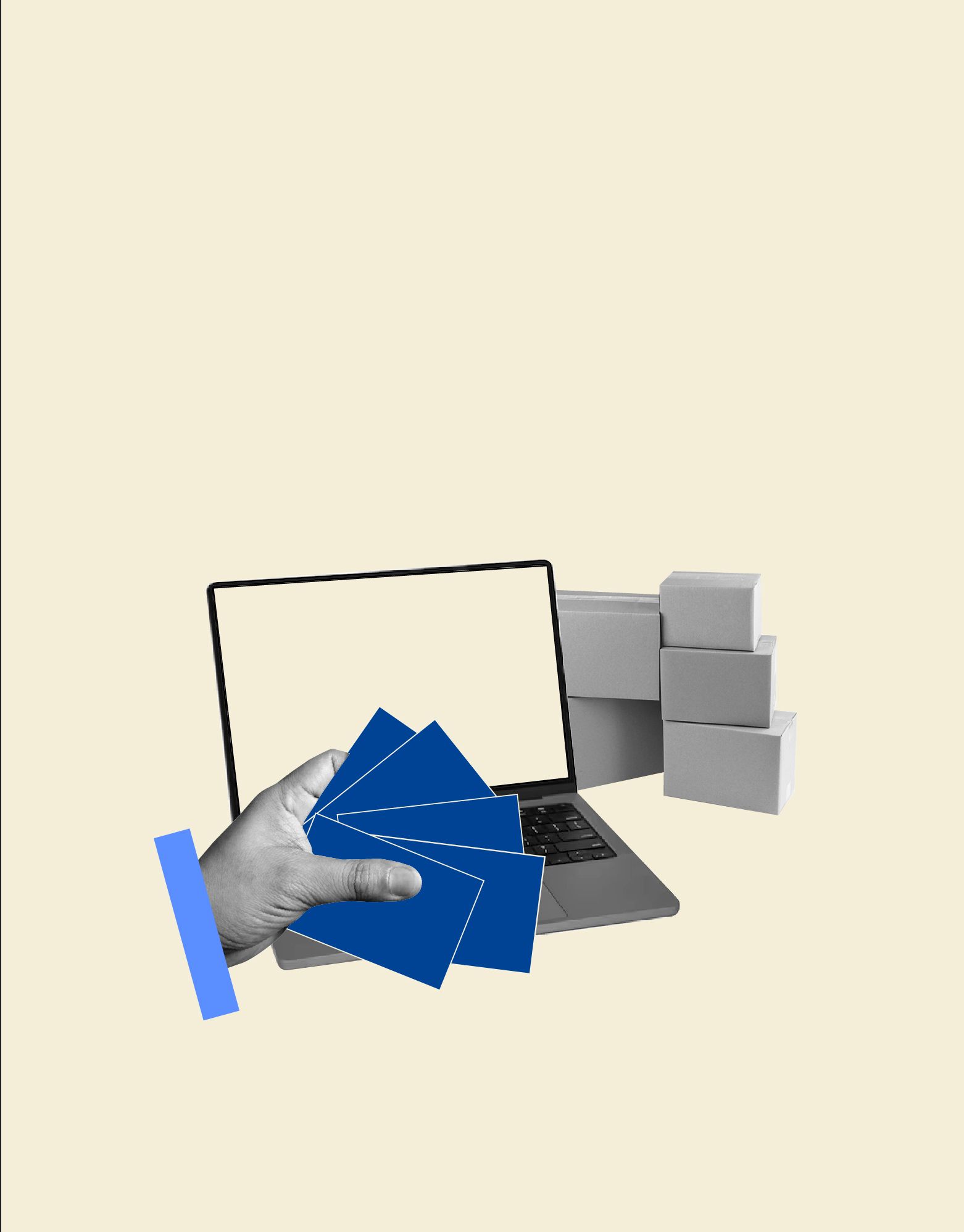 A photo of credit cards being used to purchase items online via a laptop screen.