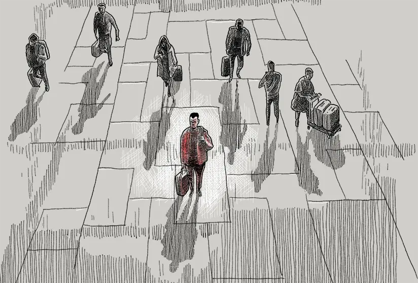 An illustration of Jumaah at the terminal.