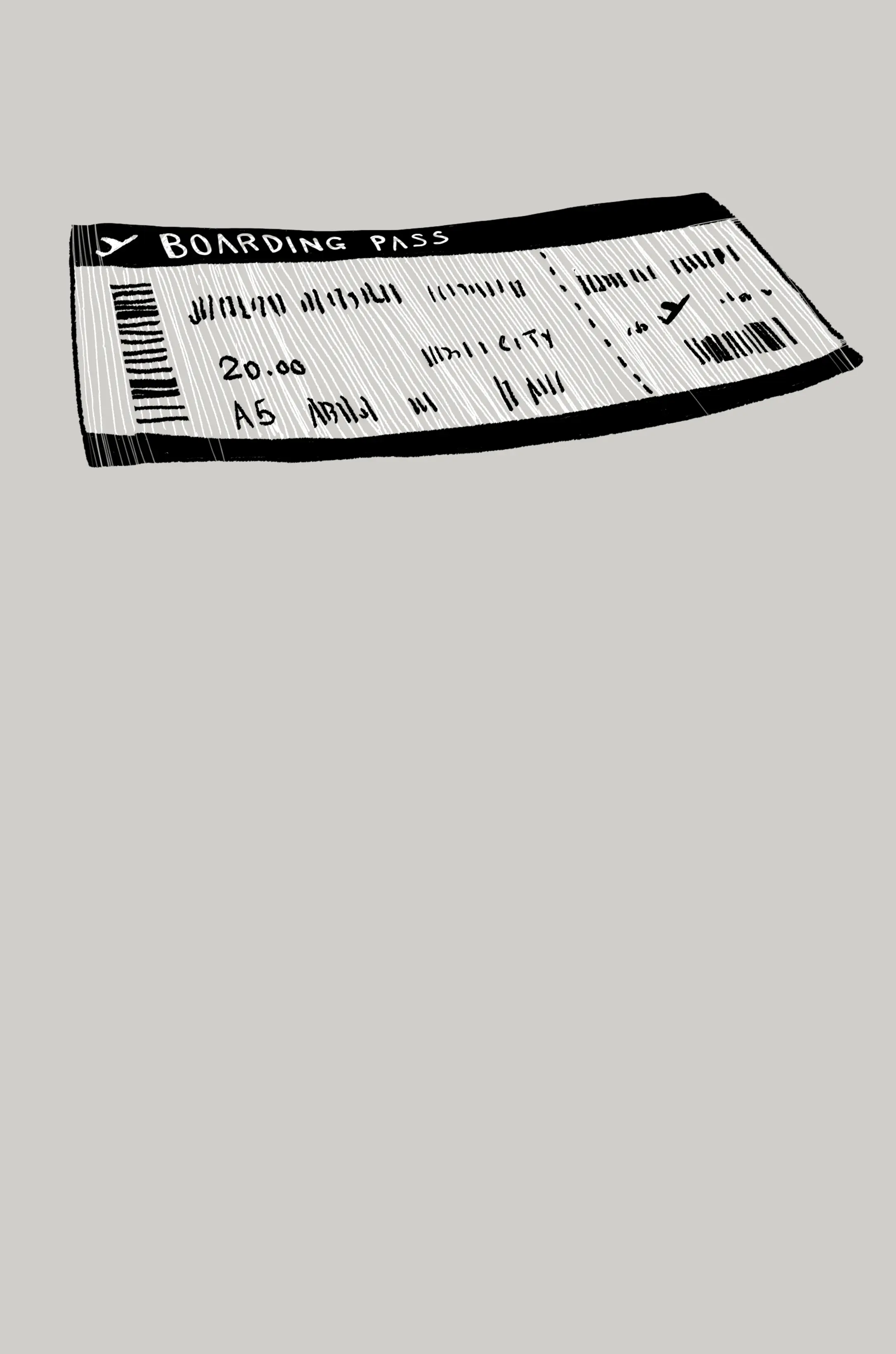 An illustration of a flight ticket.