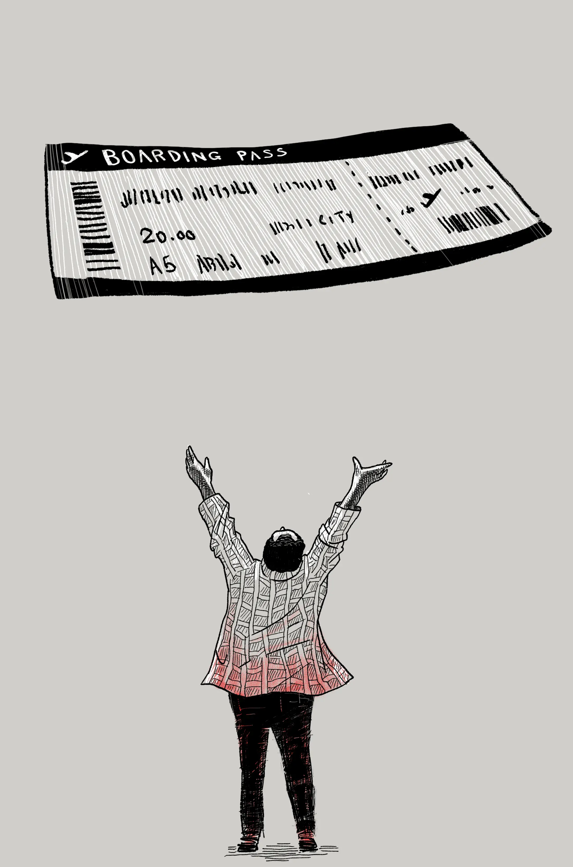 An illustration of Jumaah with his hands raised.