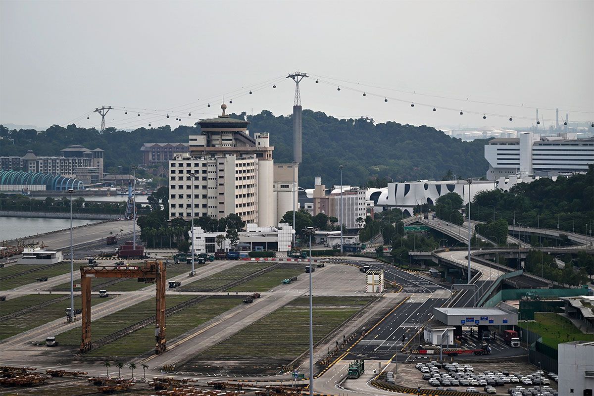 Tanjong Pagar Distripark in July, before the haze.
