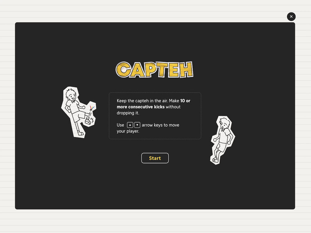 Two-dimensional capteh game rendered on canvas