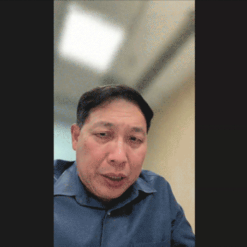 A screen grab of a Zoom call with Prof Gan.