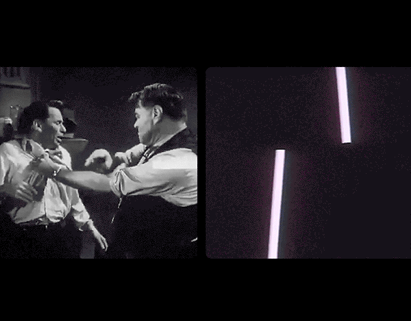 Screen recordings of Saul Bass opening animations for the movie “The Man with the Golden Arm”