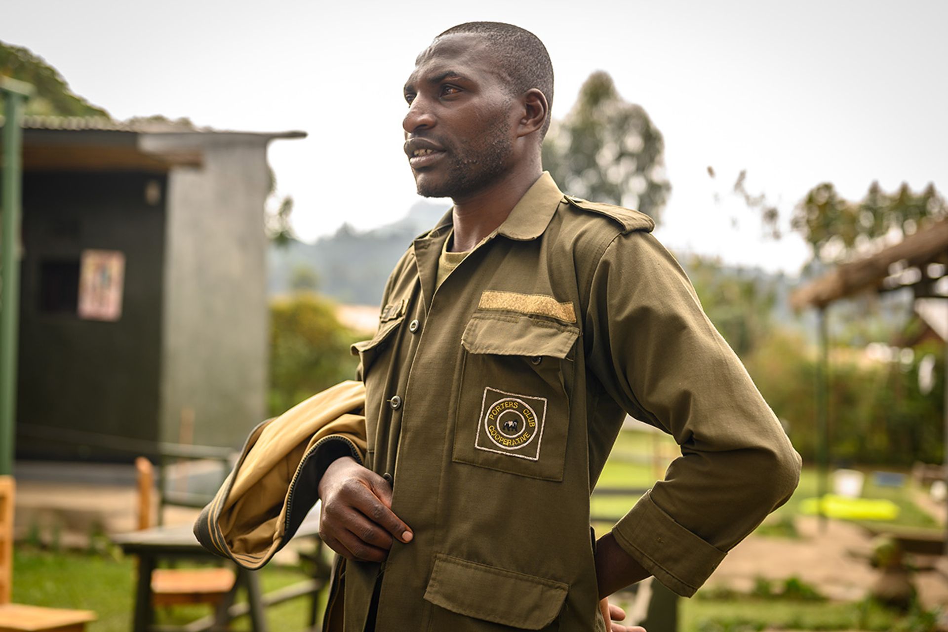Former poacher Emmanuel Emmy, 38, has retired his weapons. He is now a mountain porter under the local Porters’ Club Cooperative.